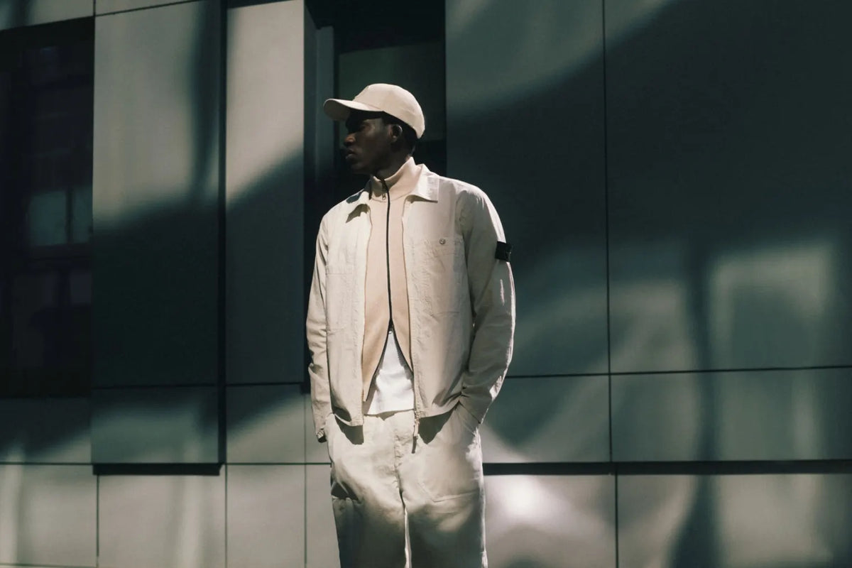 A man wears a Stone Island Overshirt