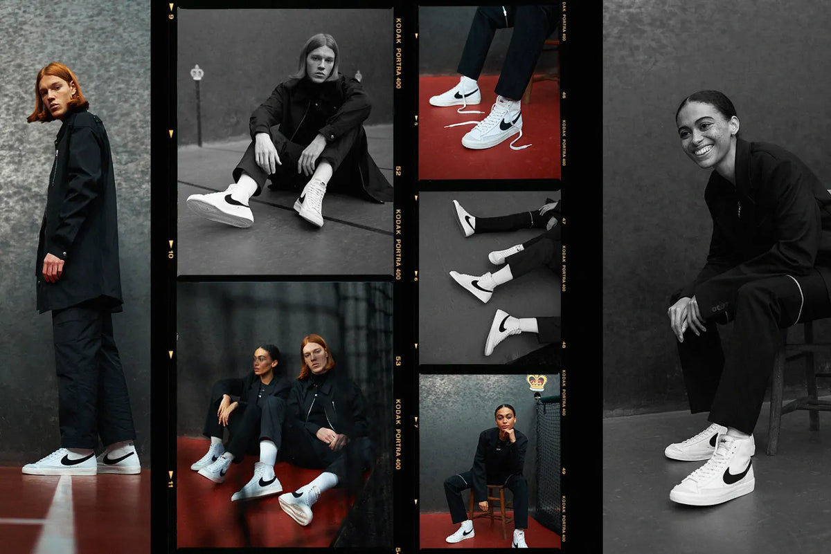 Collage of Nike Blazer sneakers