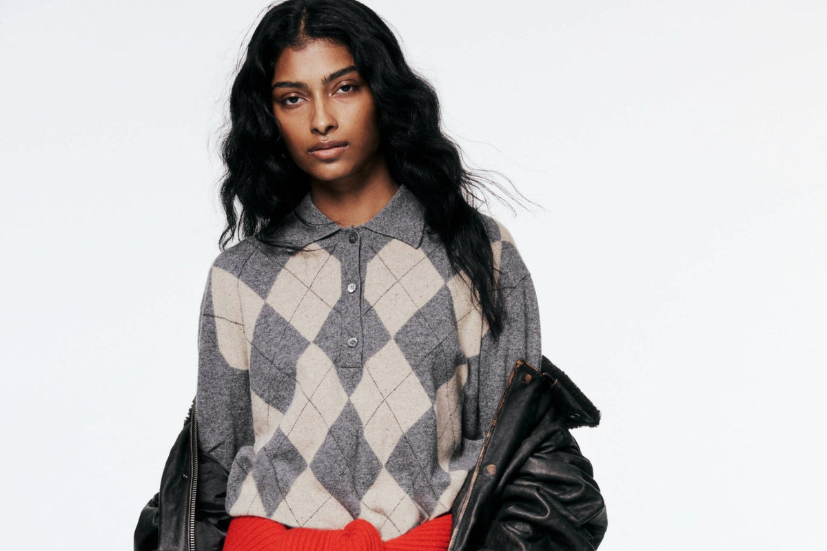 A model wears Rohe knitwear