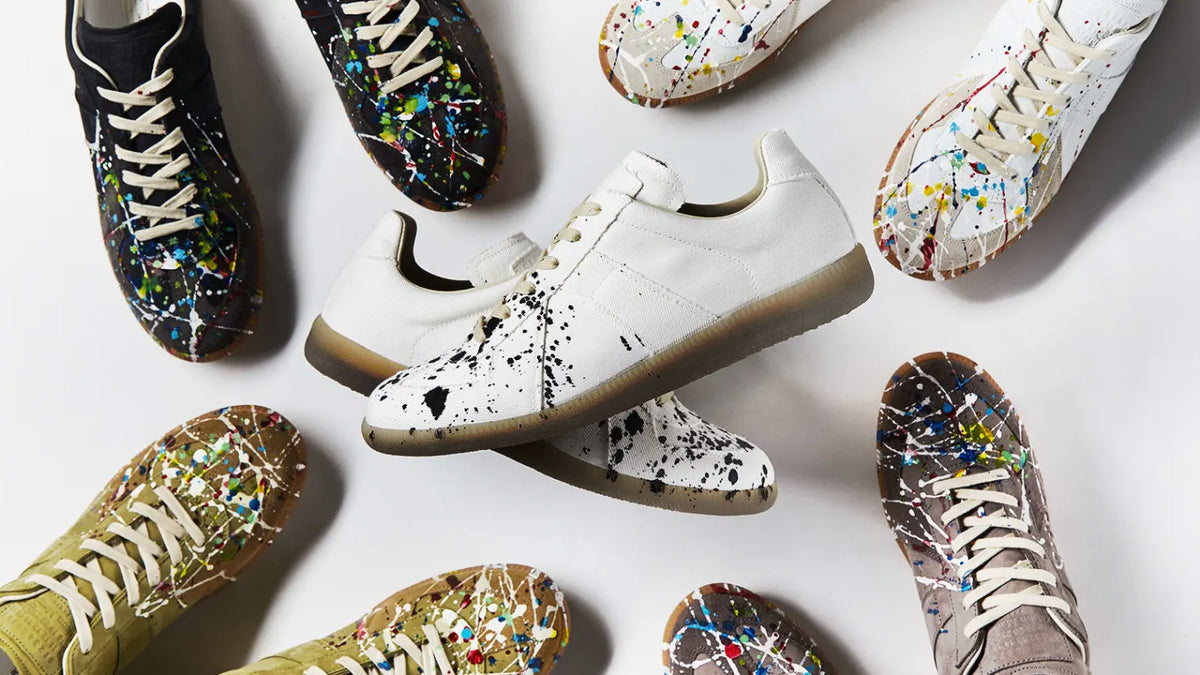 Paint splatter Maison Margiela Replica sneakers.