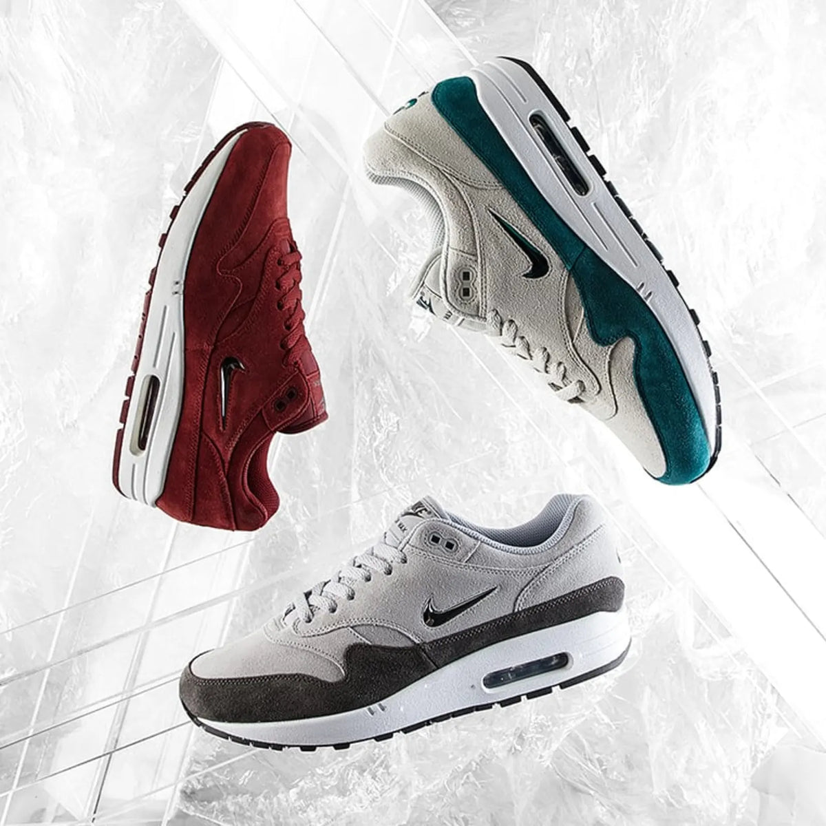 The Nike Air Max 1 Premium Jewel Pack sneakers.