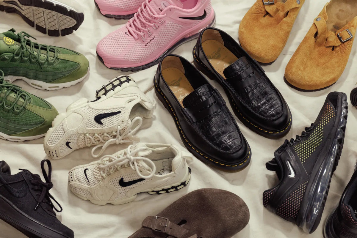 A selection of Stussy collaborative footwear.