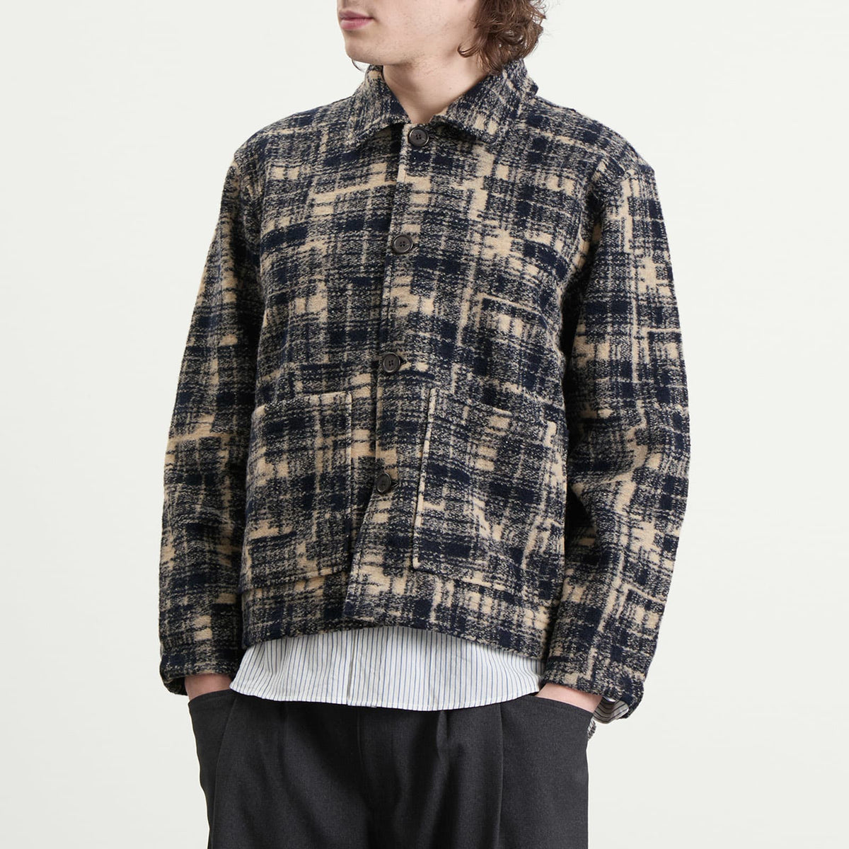 Universal Works Patch Check Fleece Rams Jacket