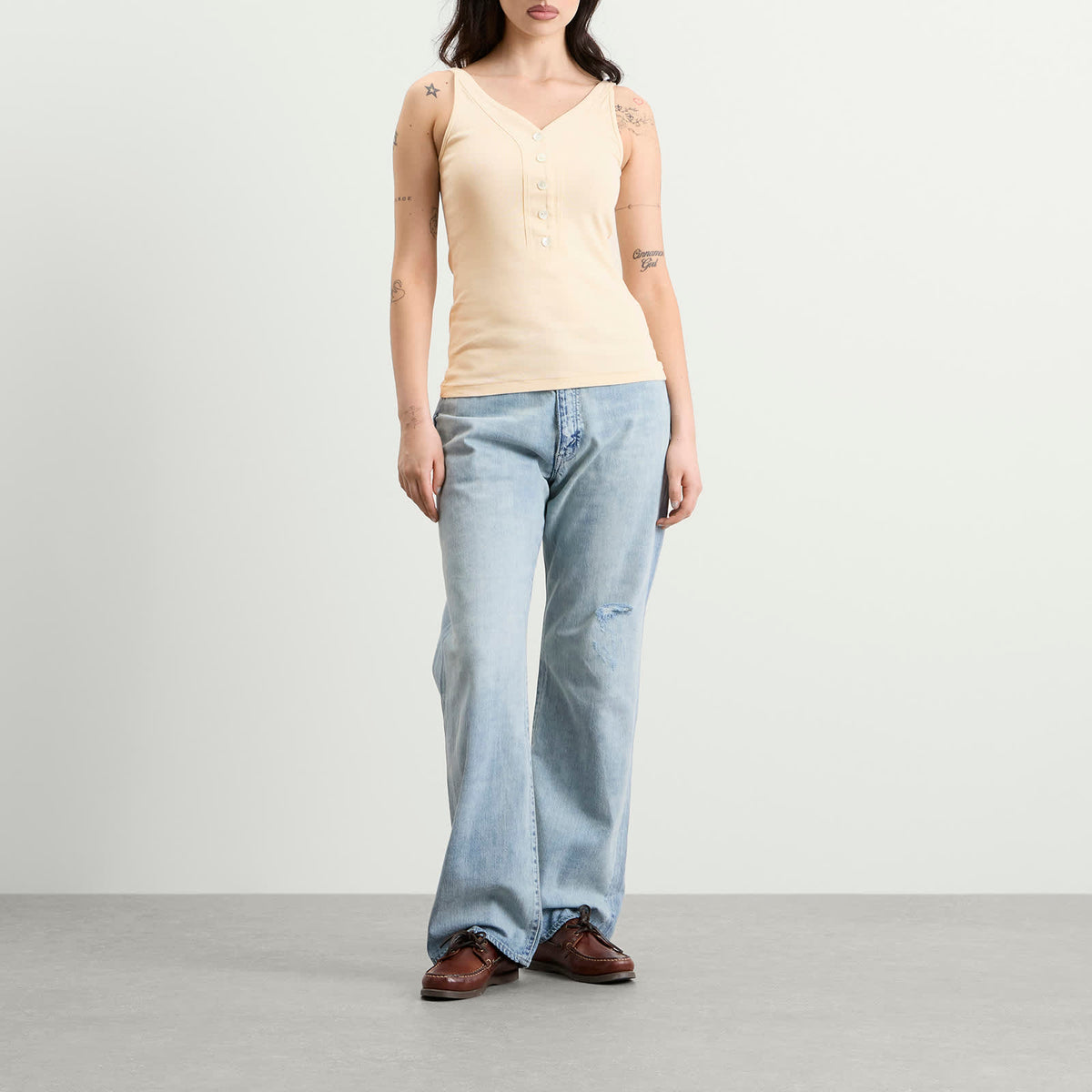 Auralee Organic Cotton Fine Rib Tank Top