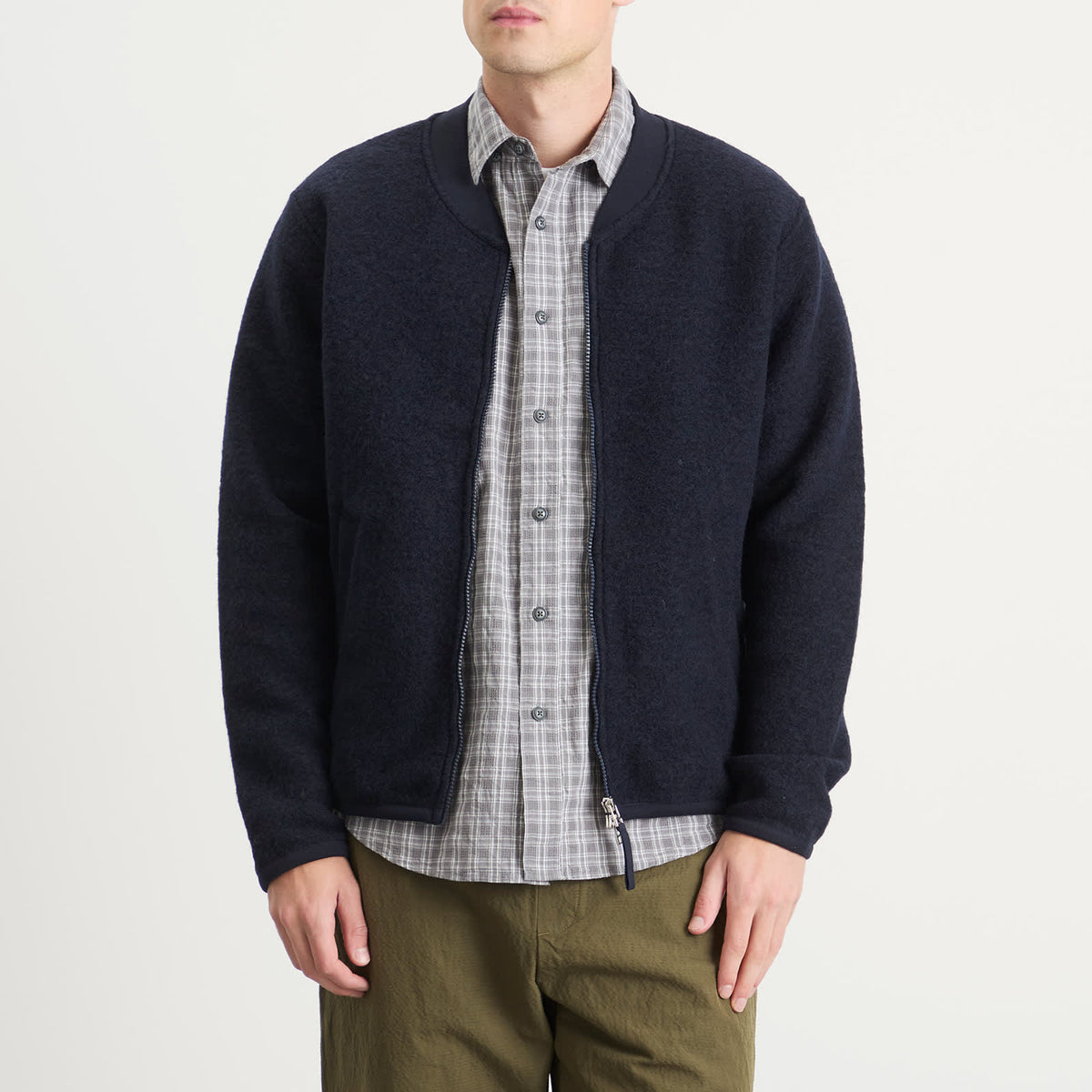 Universal Works Wool Fleece Zip Bomber