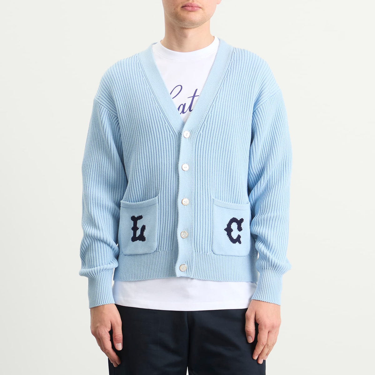 Late Checkout Light Blue Lc Cardigan