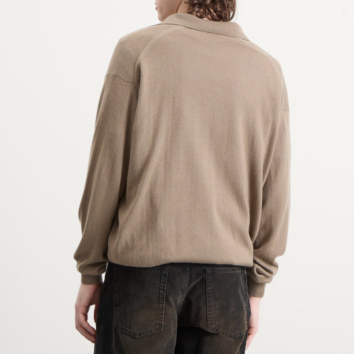 Auralee Cashmere Silk Knit Skipper Polo
