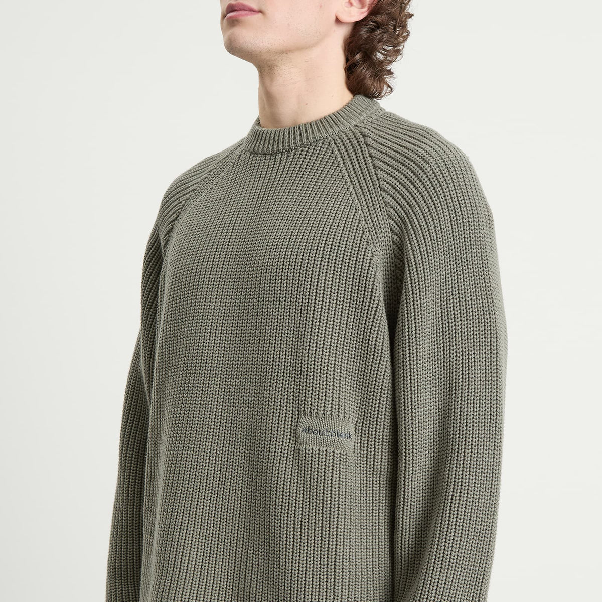 about:blank Rib Mock Neck Crew