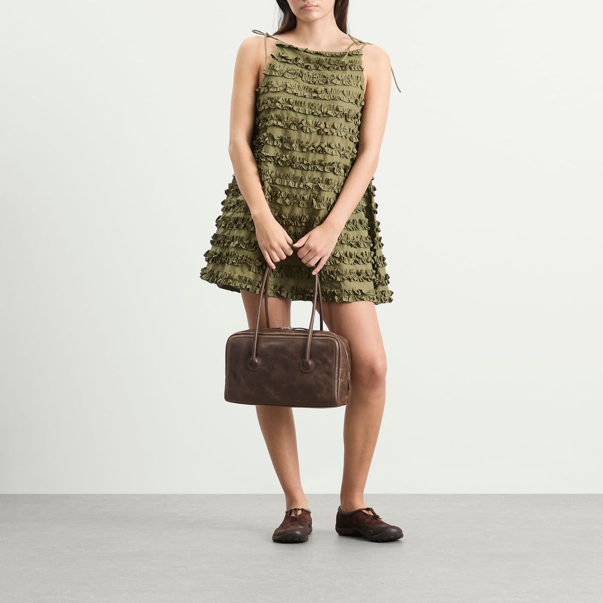 Damson Madder Leili Ruffle Mini Dress