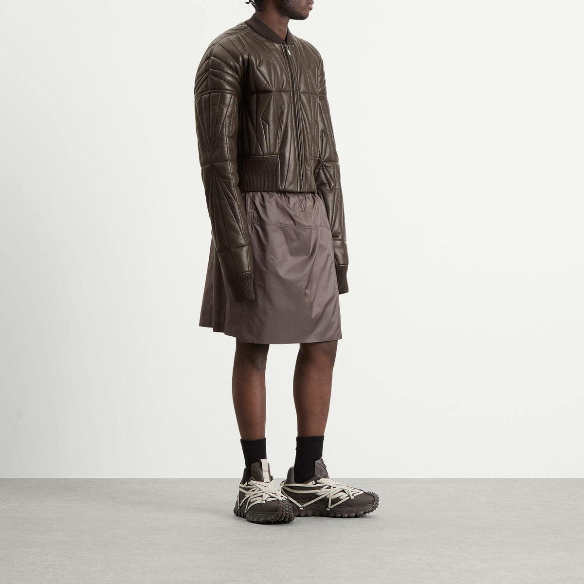 Rick Owens x Moncler Geocamo Cropped Leather Jacket