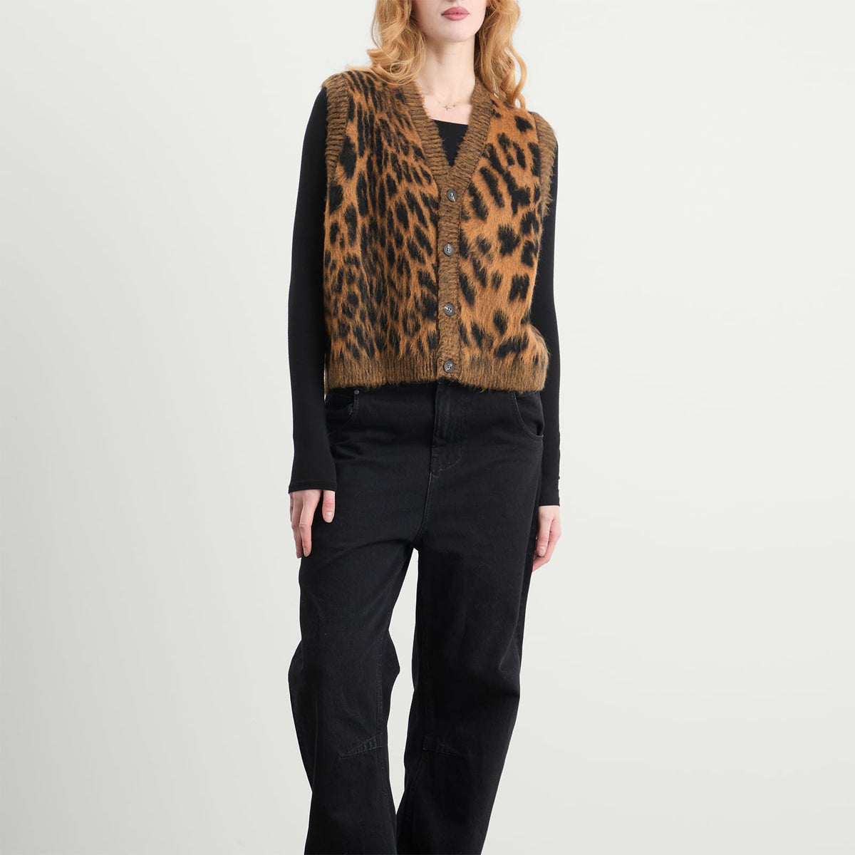 Aries Brushed Leopard Vest