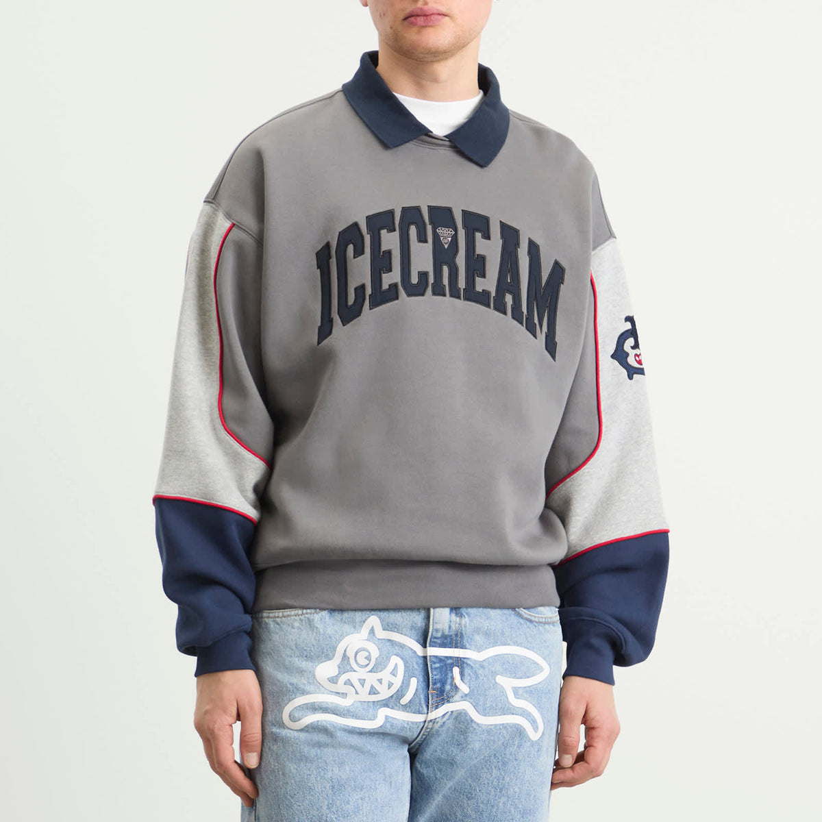 ICECREAM Collared Warm-Up Sweatshirt
