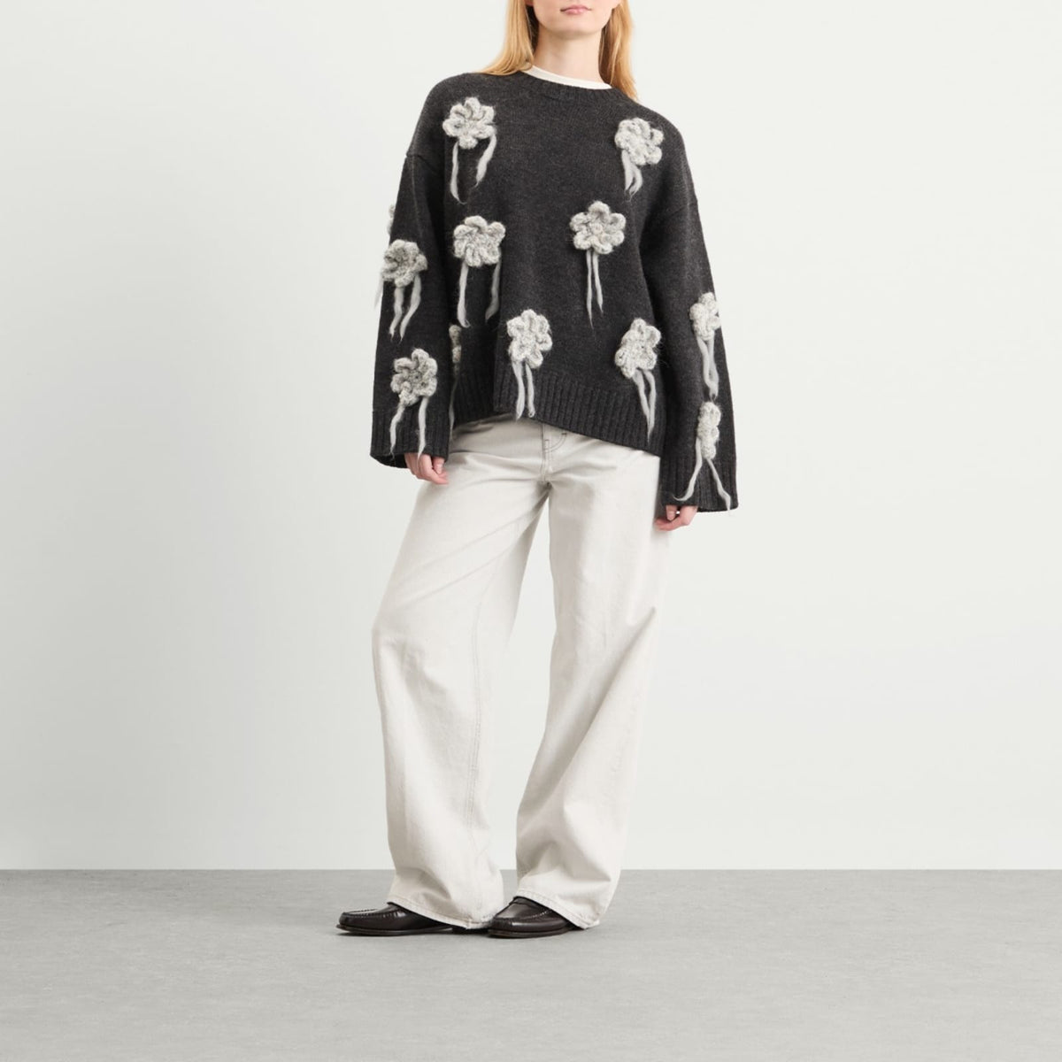 GANNI Crochet Flowers Knitted Jumper