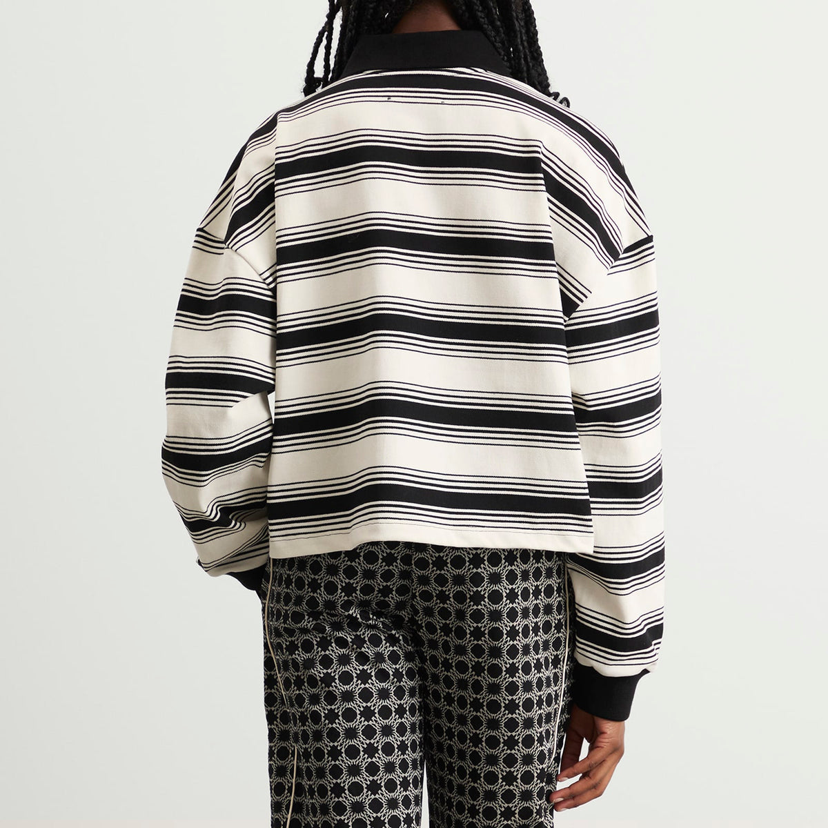 AMIRI MA Stripe Oversized Polo Top