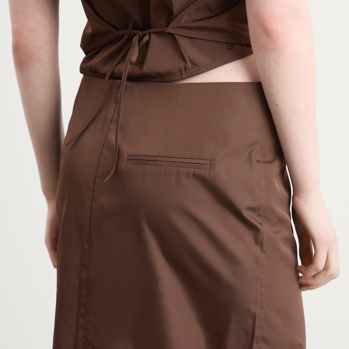 ST. Agni Paper Taffeta Column Skirt