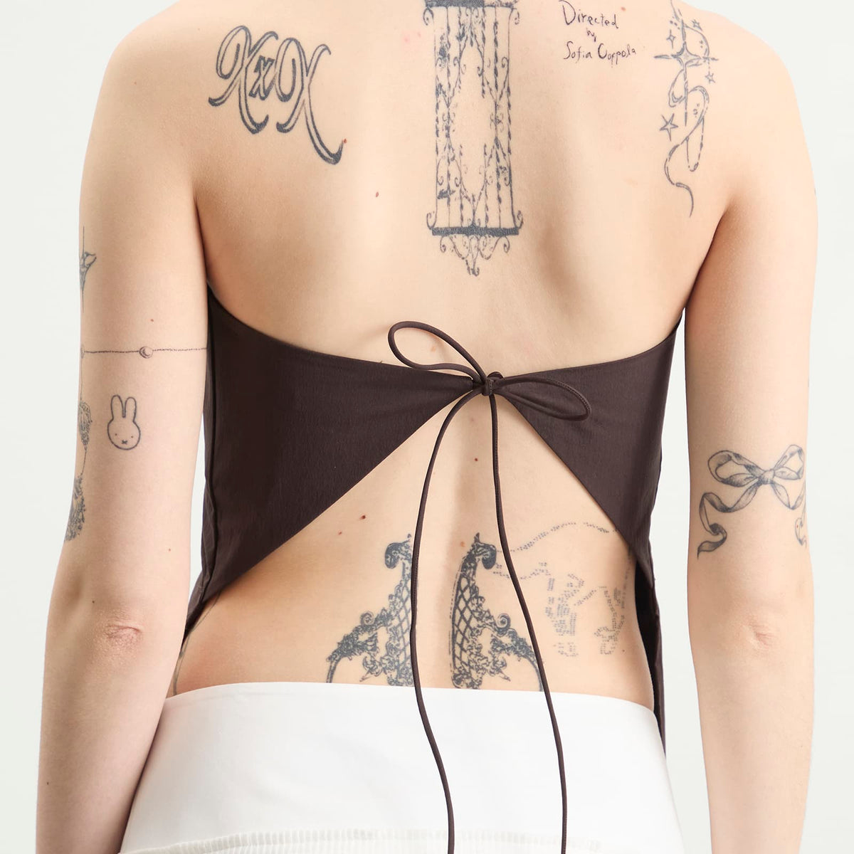 St. Agni Strapless Rouleau Tie Top