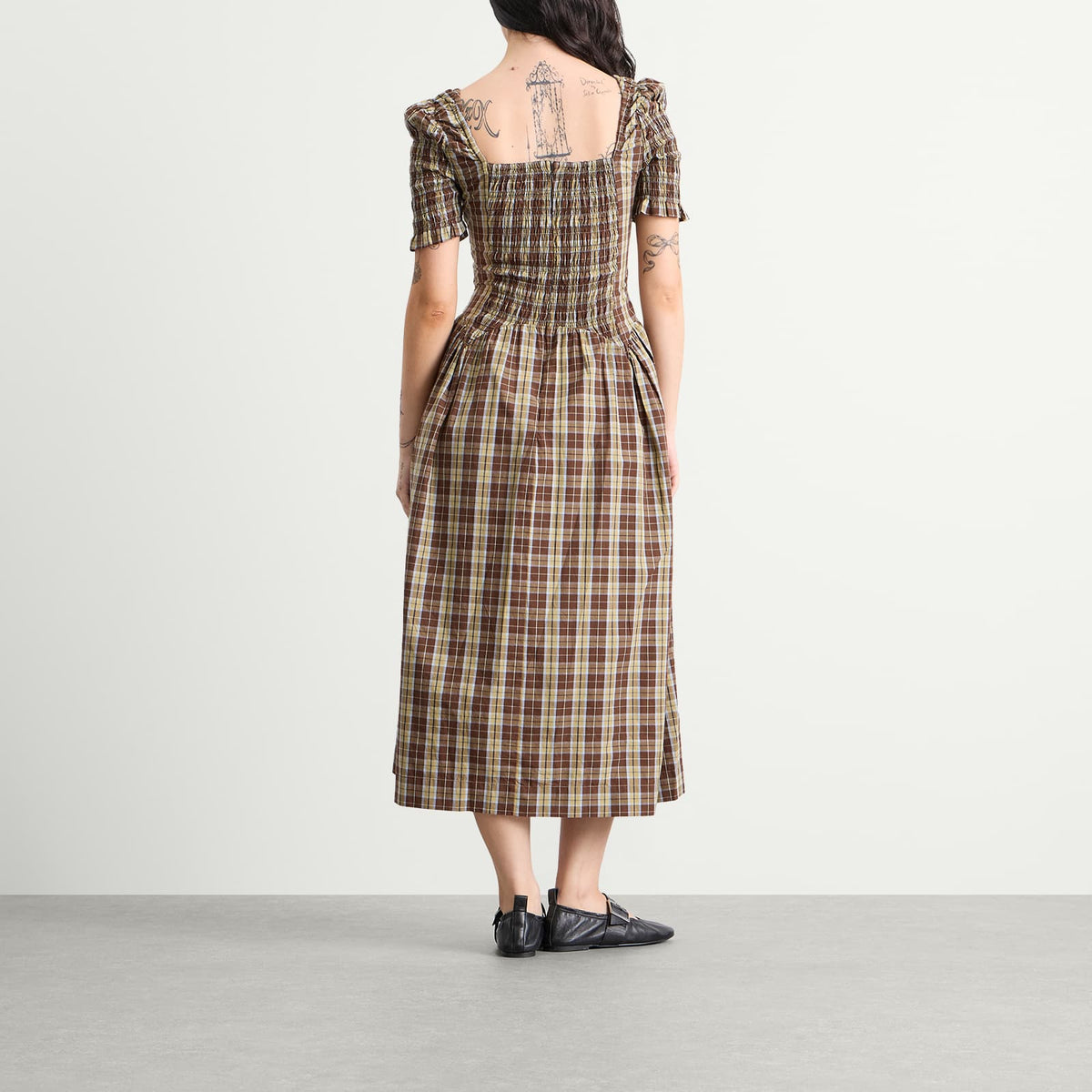 Damson Madder Emmy Shirred Midi Dress