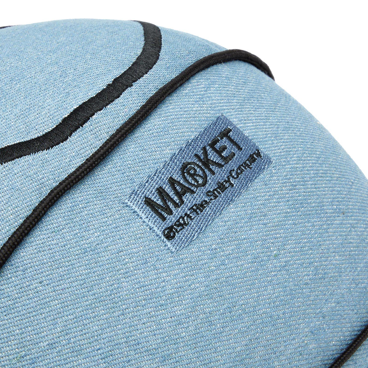 Market Smiley Denim Pillow