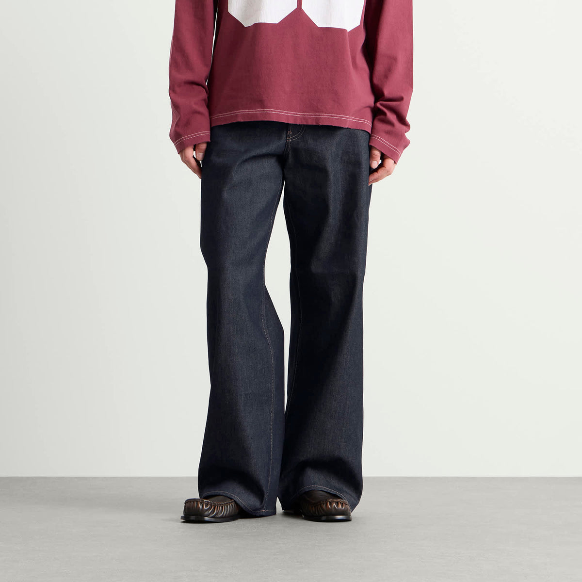 Acne Studios 1981 Raw Denim Wide Leg Jeans