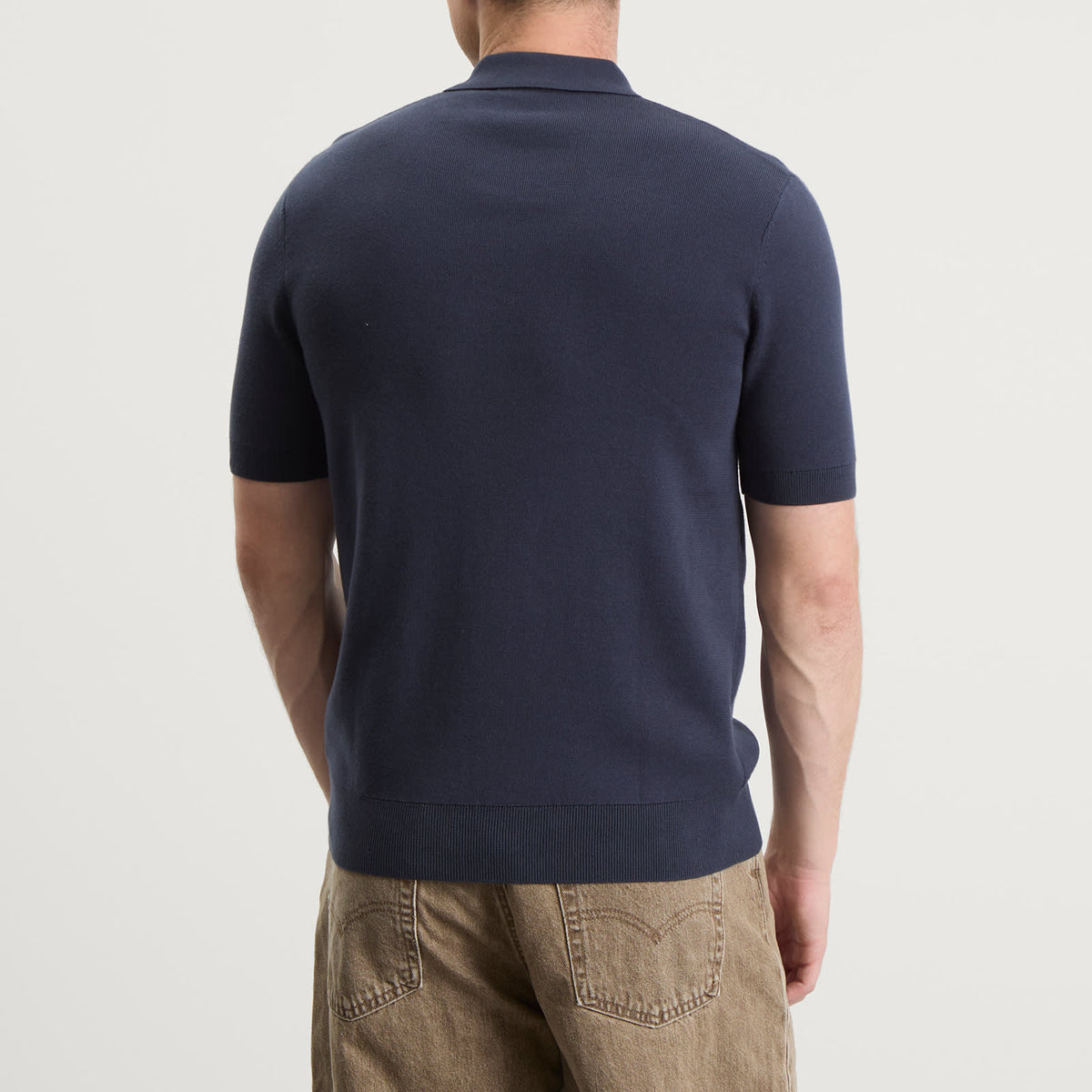Fred Perry Textured Stripe Knitted Zip Polo Shirt