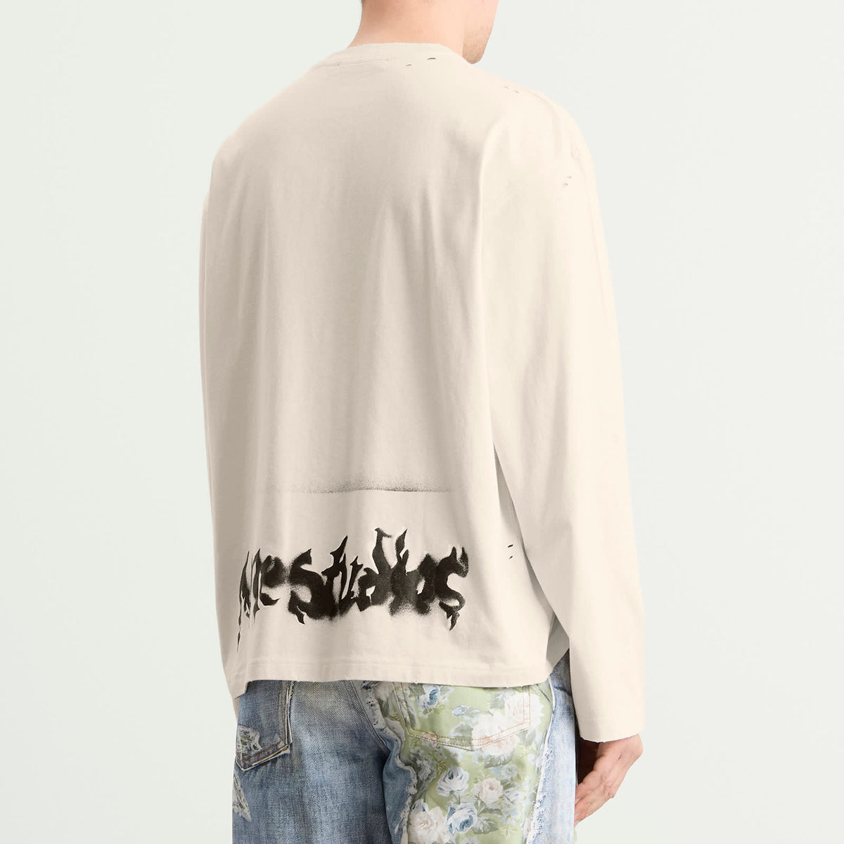 Acne Studios Exford Long Sleeve Goth Logo T-Shirt
