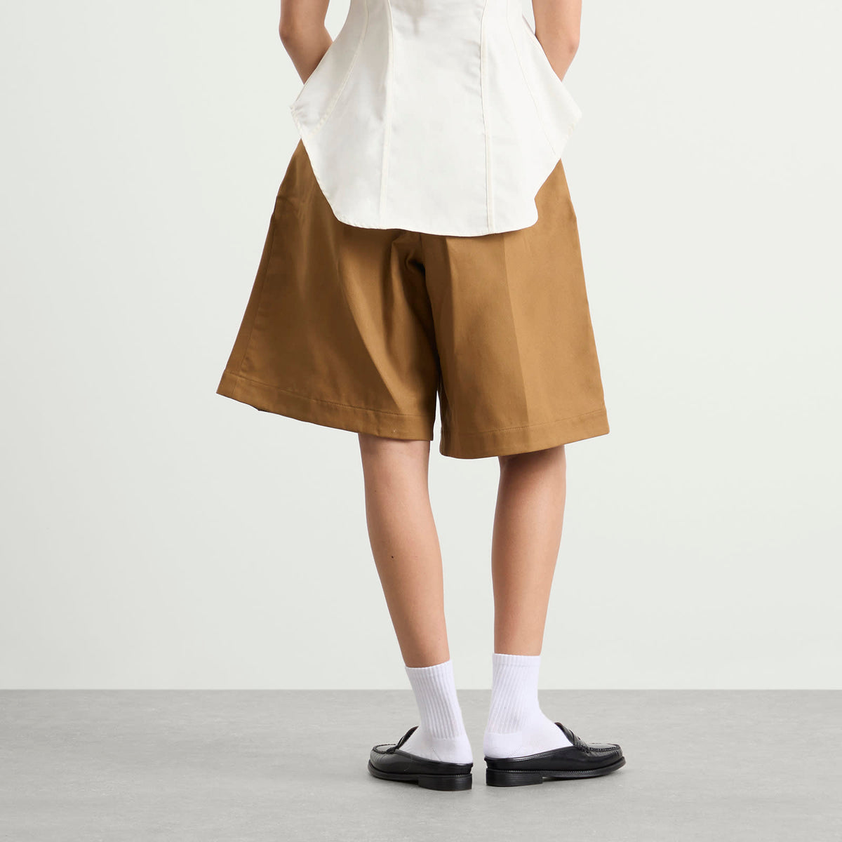 Tolu Coker Twill Pleated Shorts