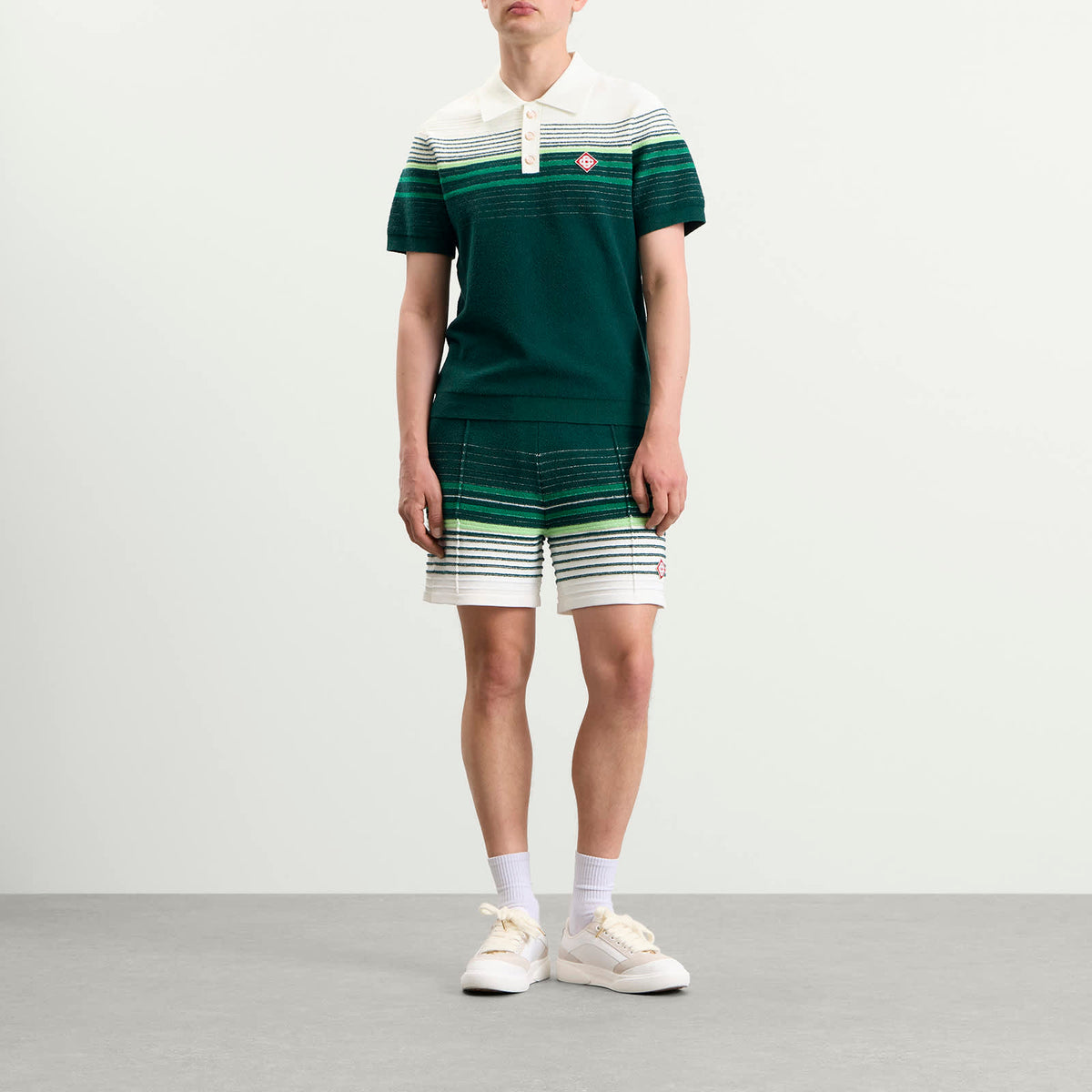 Casablanca Boucle Stripe Polo Shirt