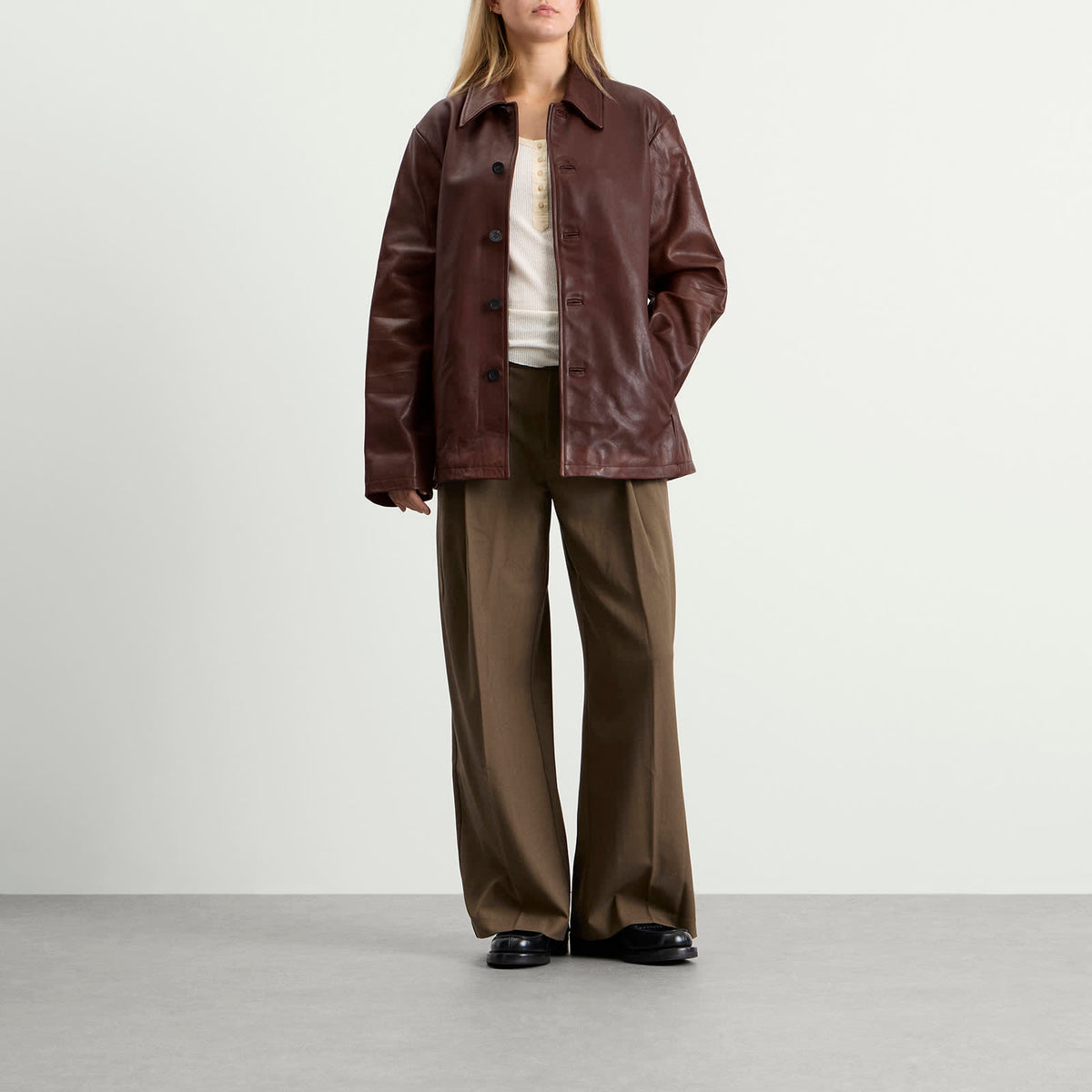 Studio Nicholson Landau Slim Fit Leather Jacket