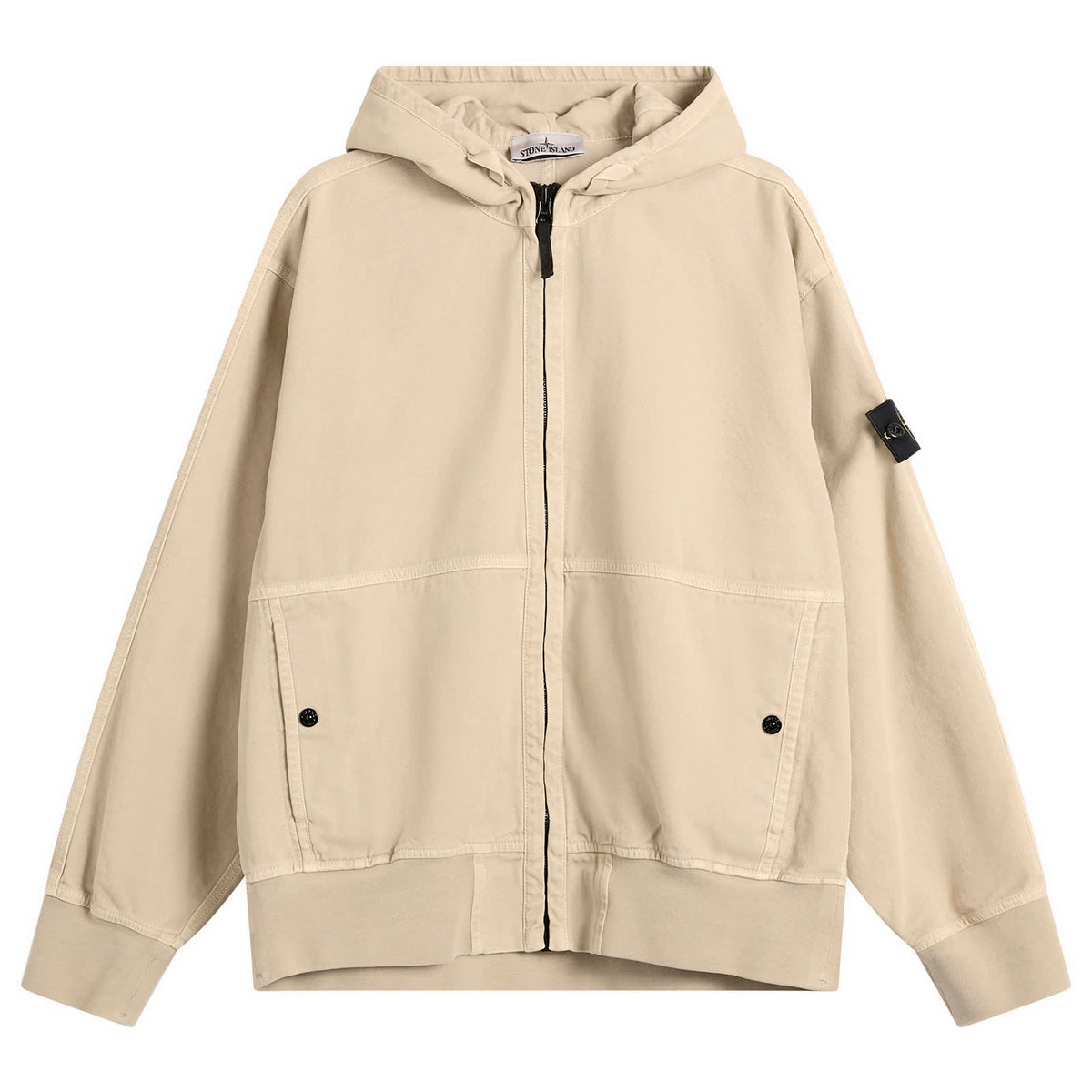 Stone Island Panama Cotton Old Effect Hooded Jacket