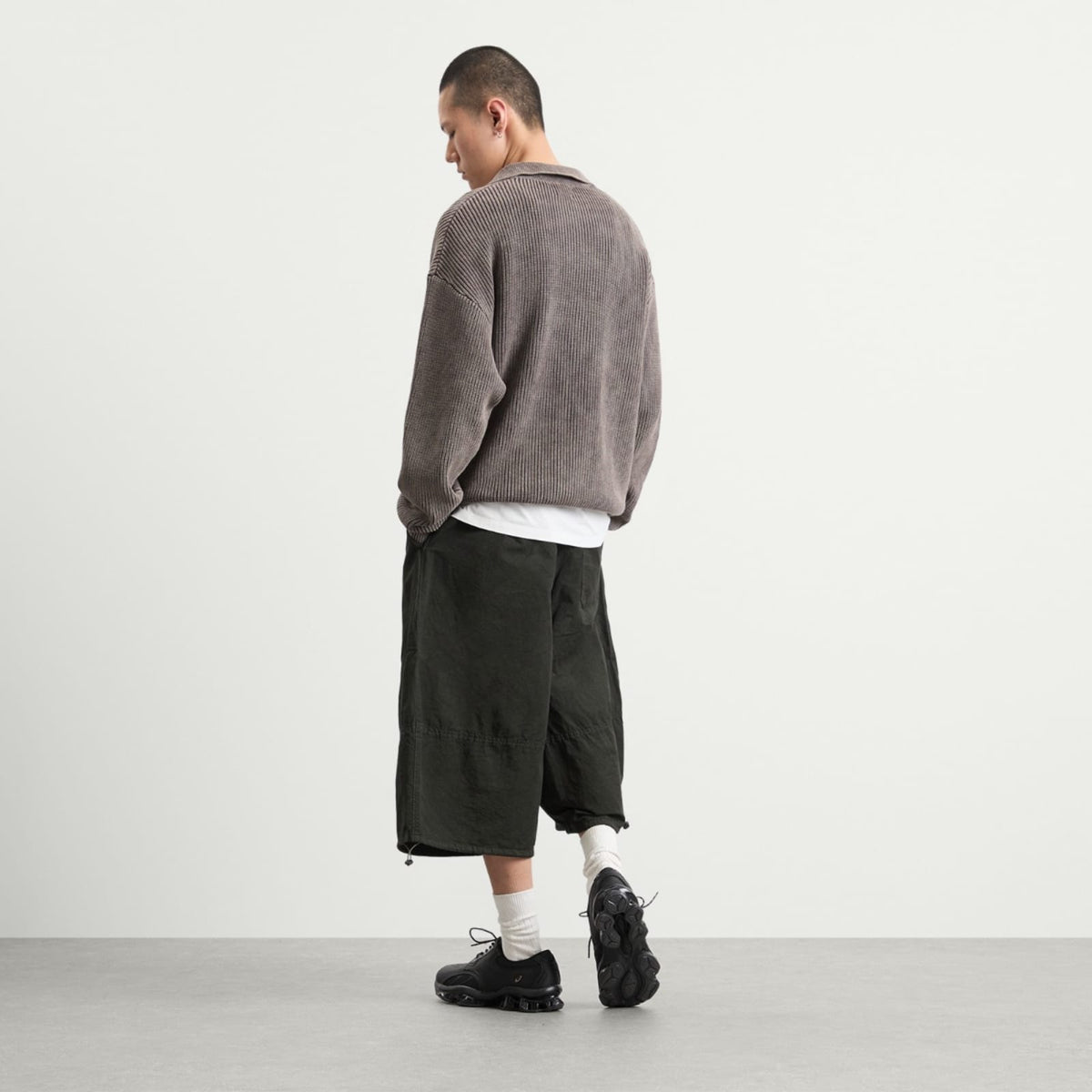 Bound Acid Wash Half Zip Pullover