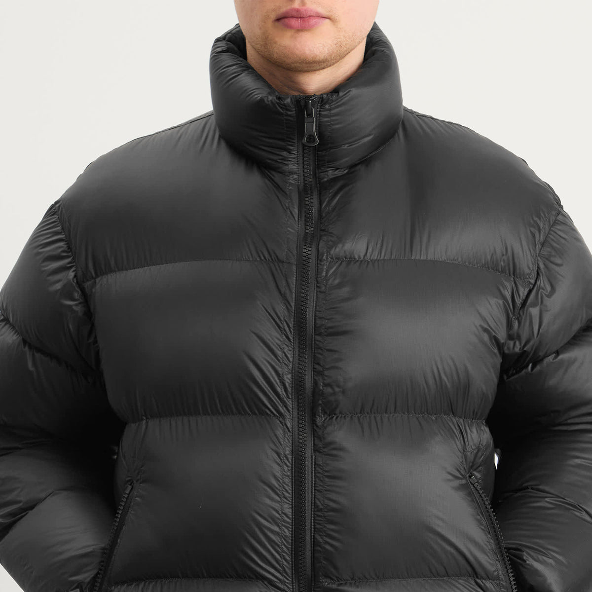 MKI Translucent Funnel Neck Bubble Jacket