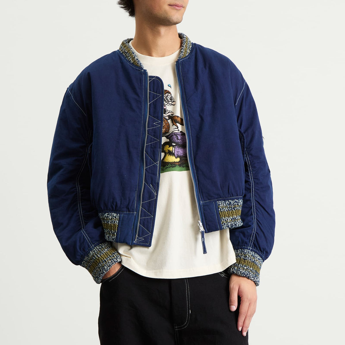 Story mfg Seed Printed Wonky-Wear Bomber
