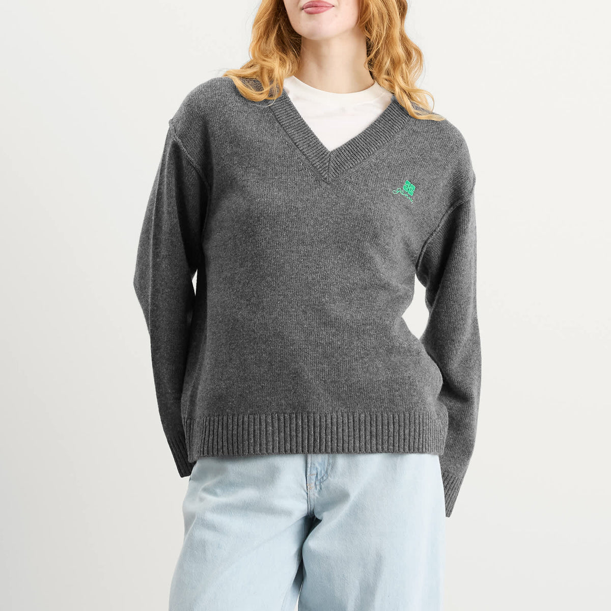 GANNI Core Future Wool Mix V-Neck Jumper