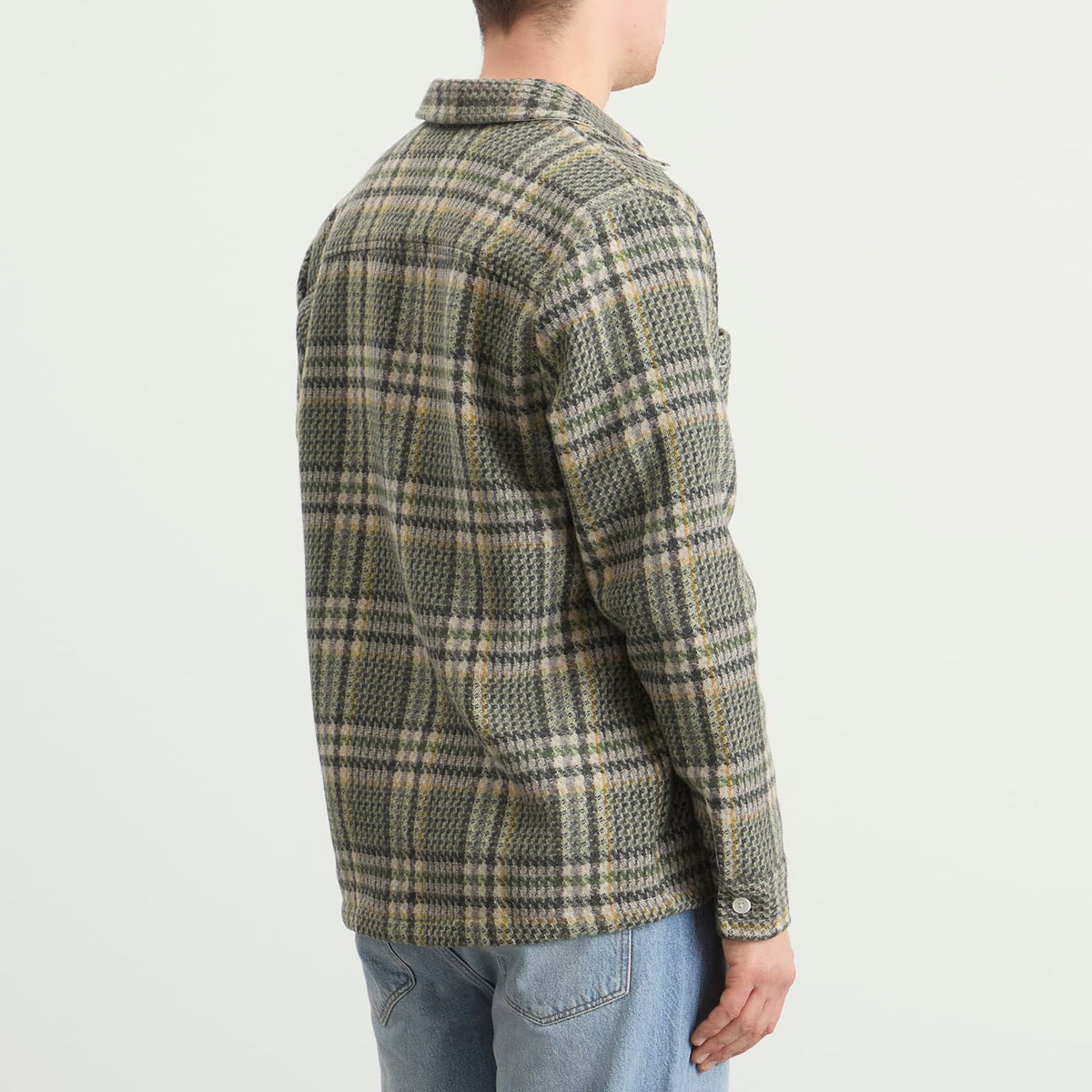 Wax London Whiting Check Wool Blend Overshirt