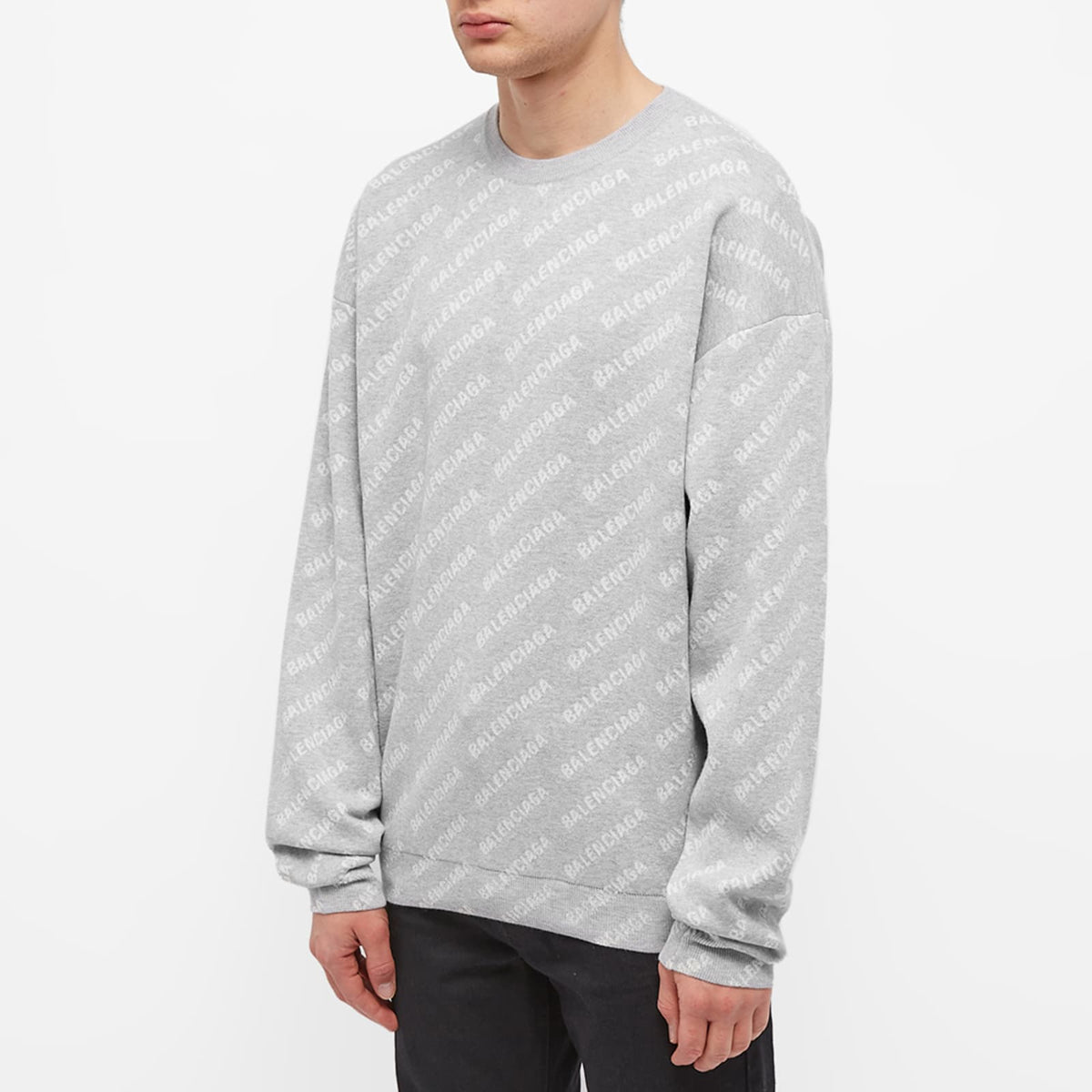 Balenciaga All-Over Logo Crew Knit