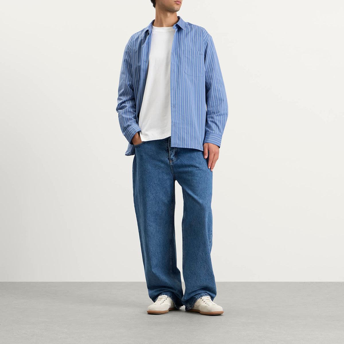 A.P.C. Loose-fit blue striped shirt