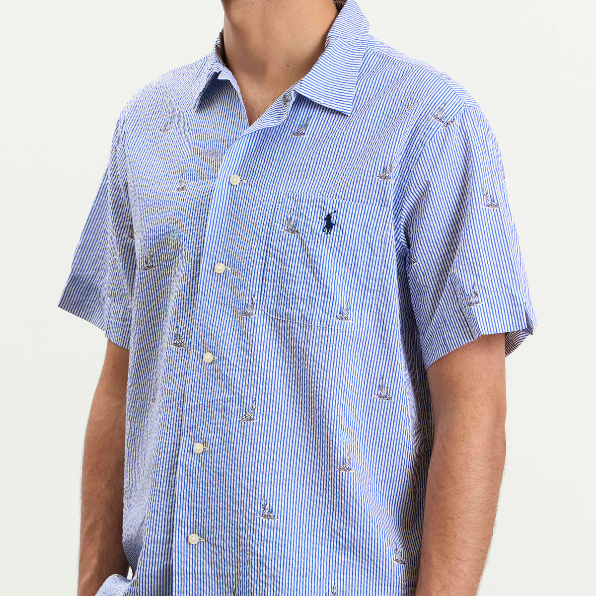 Polo Ralph Lauren Seersucker Sailboat Short Sleeve Shirt