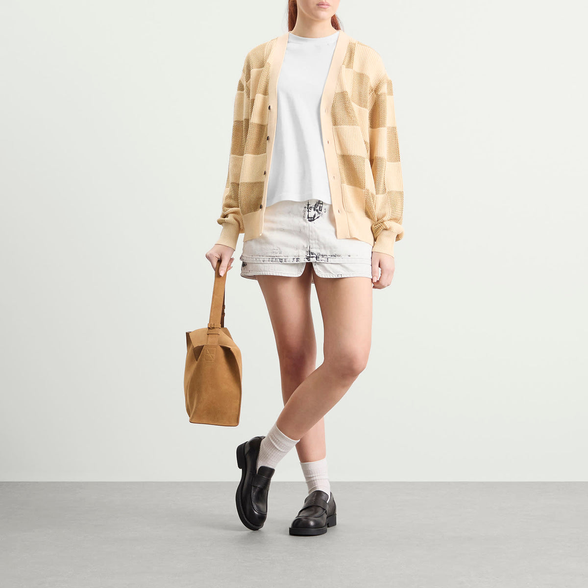 TOGA Checkered Knit Cardigan