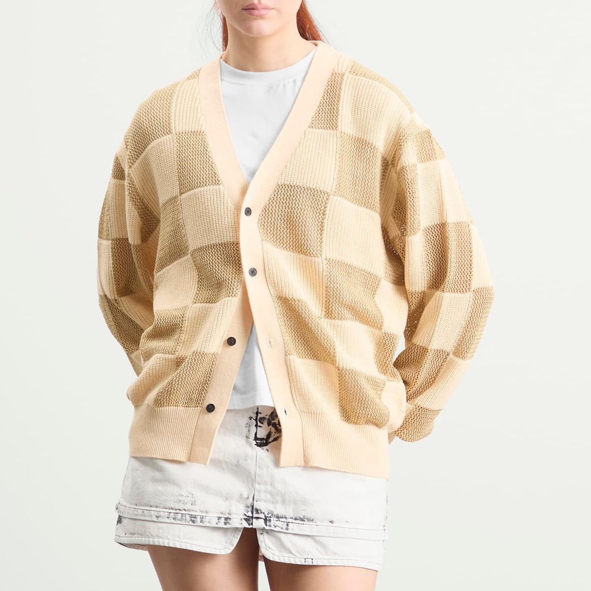 TOGA Checkered Knit Cardigan