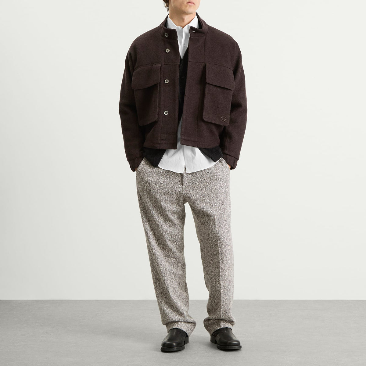 NN07 Paw Herringbone Weave Trousers