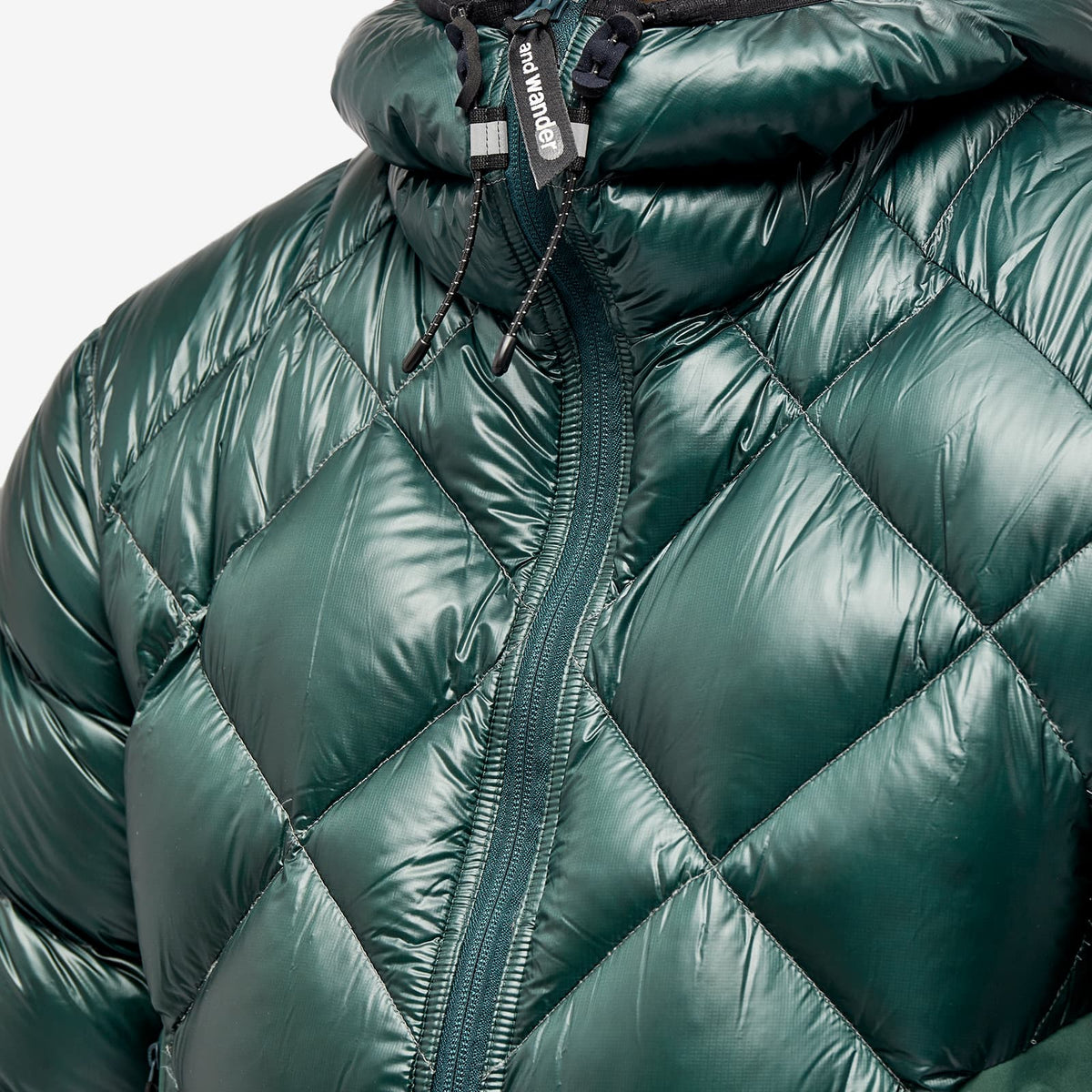 and wander Diamond Stitch Down Hooded Jacket
