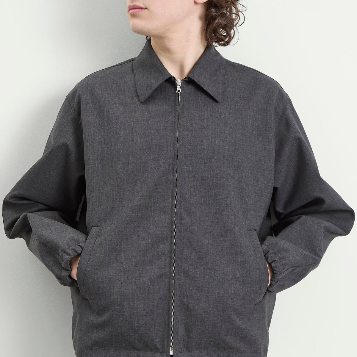 Auralee Bonded Tropical Wool Zip Blouson