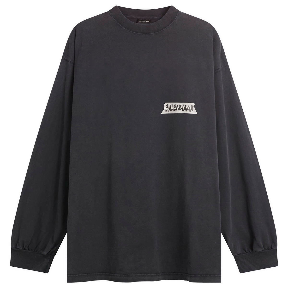 Balenciaga Masking Tape Jersey Oversized Long Sleeve Top