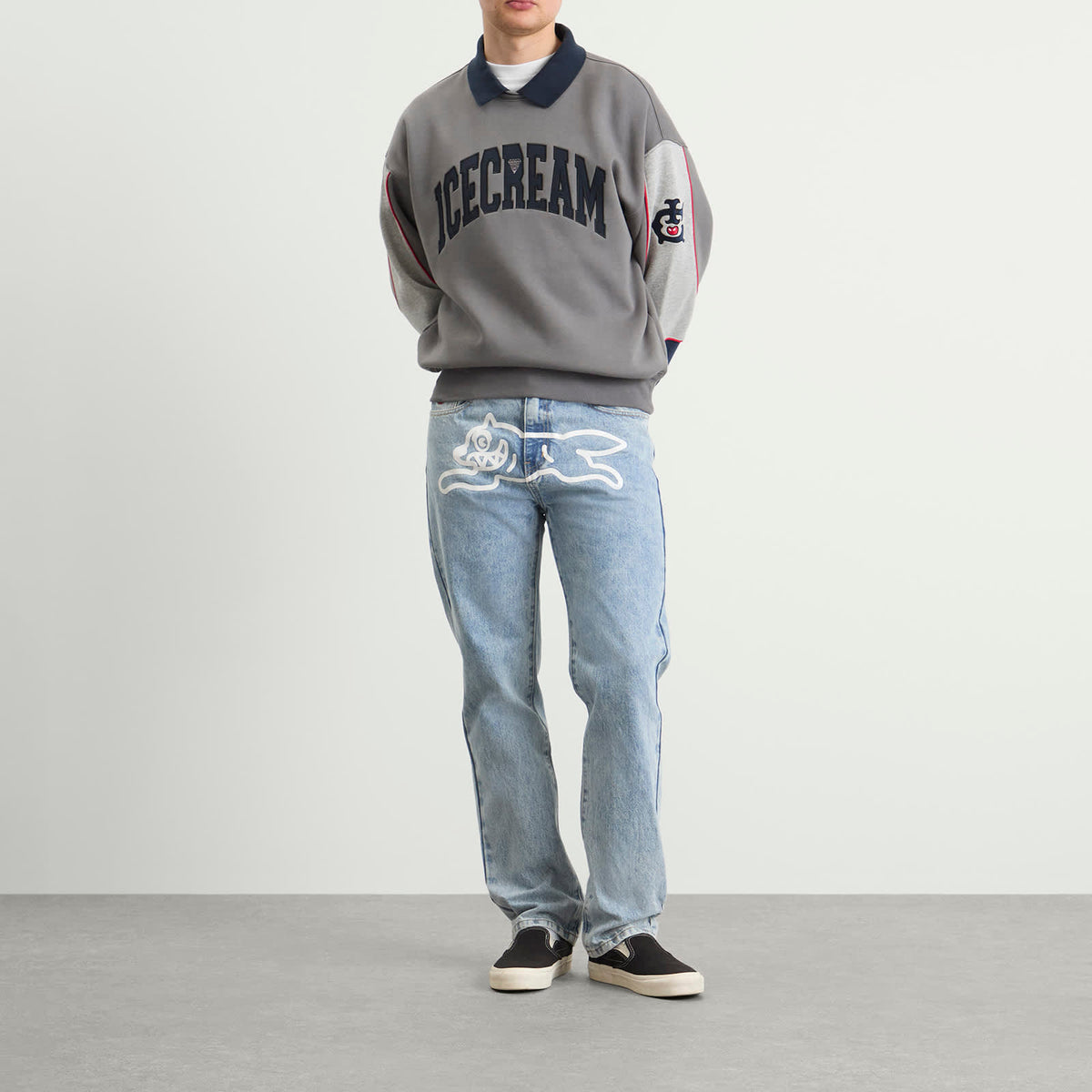 ICECREAM Collared Warm-Up Sweatshirt