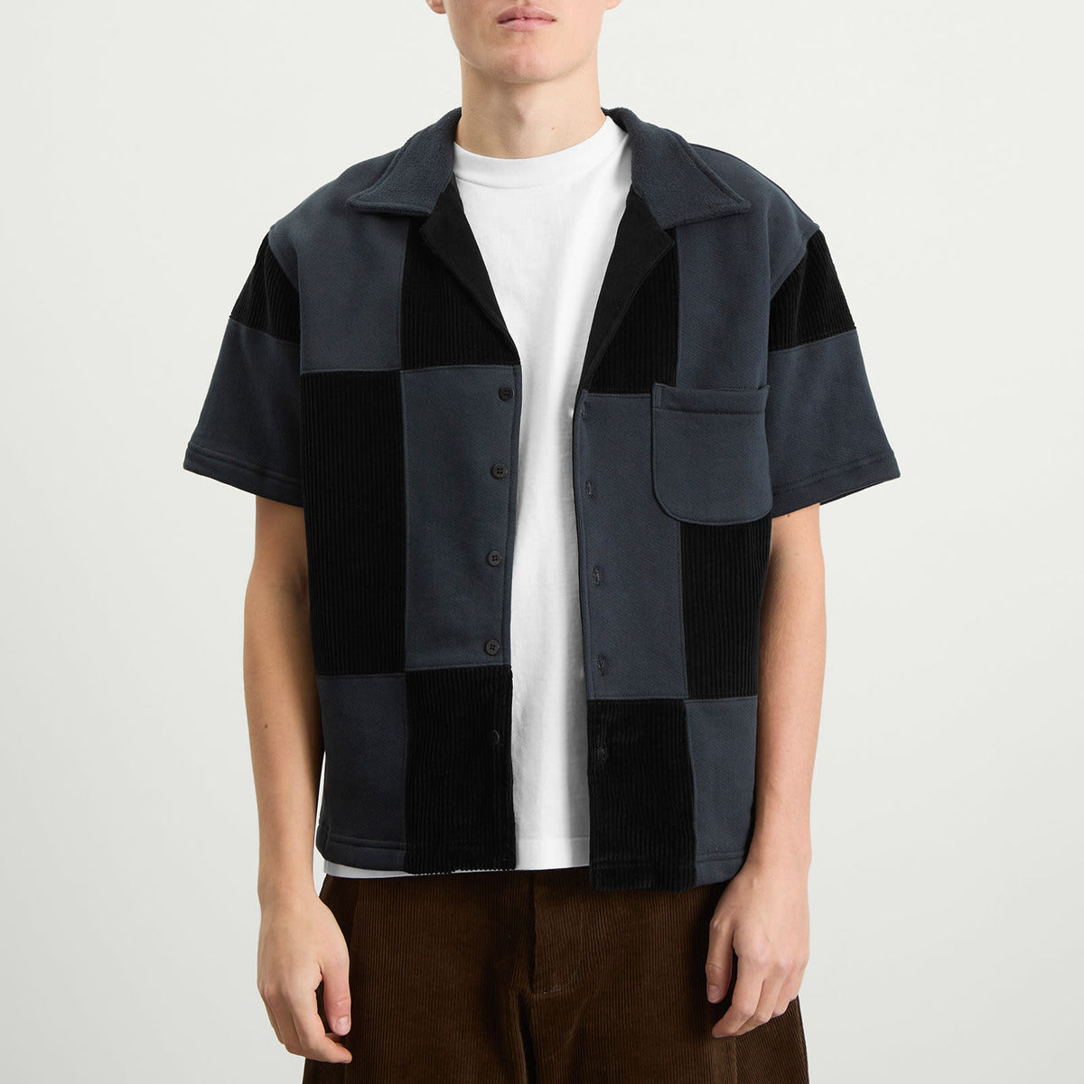 Les Tien Patchwork Short Sleeve Cuban Shirt