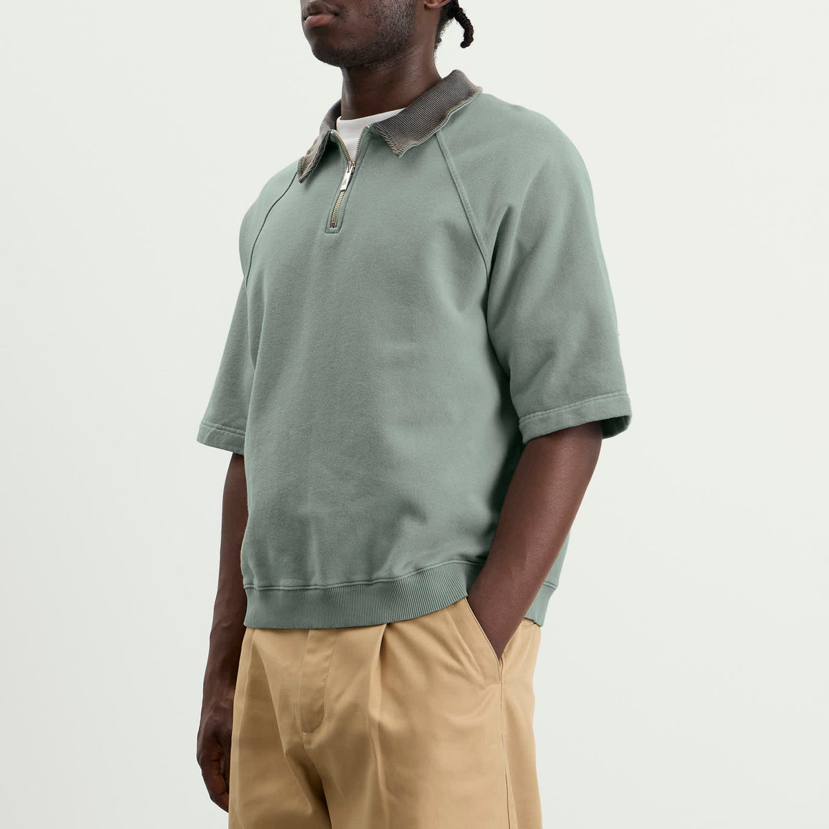 Bound Snow Wash Jersey Half Zip Polo