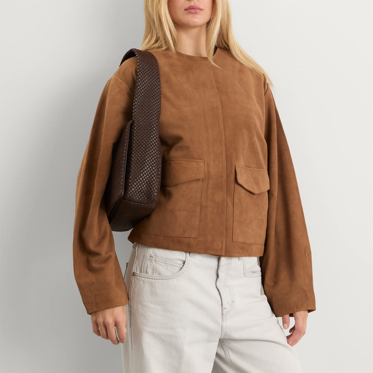 St. Agni Suede Utility Cocoon Bomber