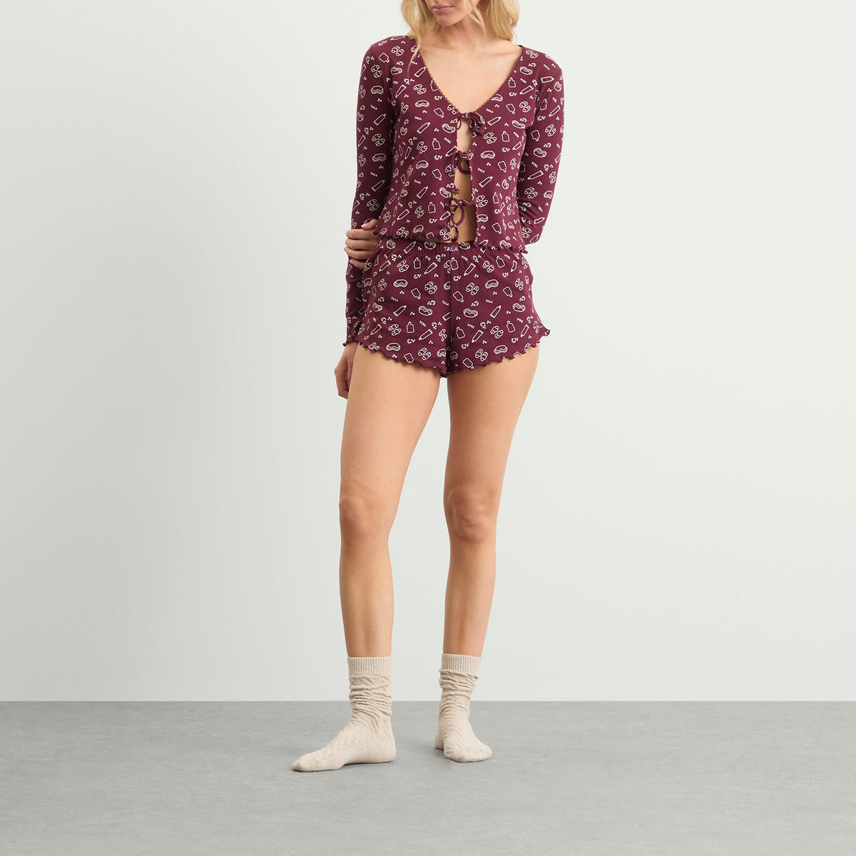 TALA Sleep Lounge Tie Cardigan