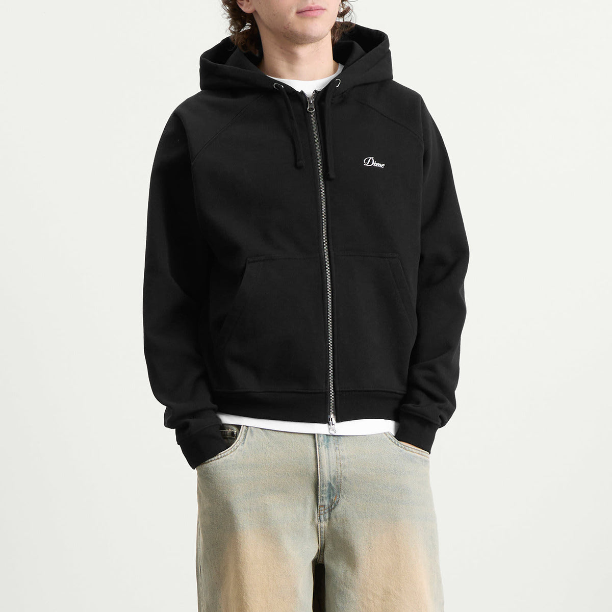 Dime Cursive Small Logo Zip Hoodie