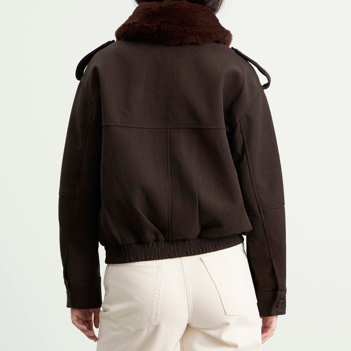 Good American Faux Leather Bomber Jacket